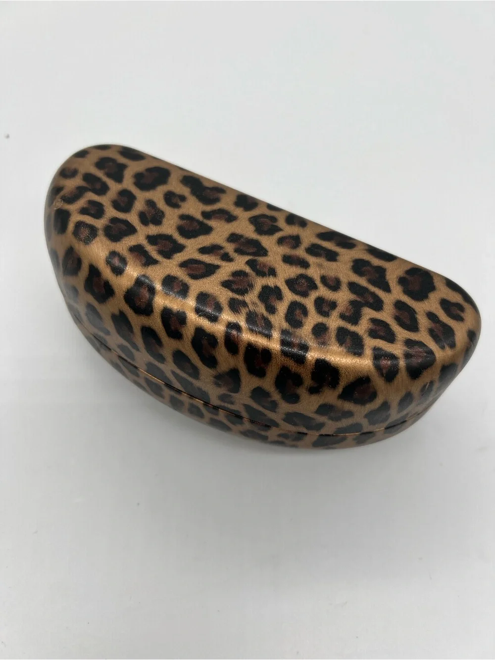 Guess Leopard Print Sunglasses Case - Gold Logo on Brown